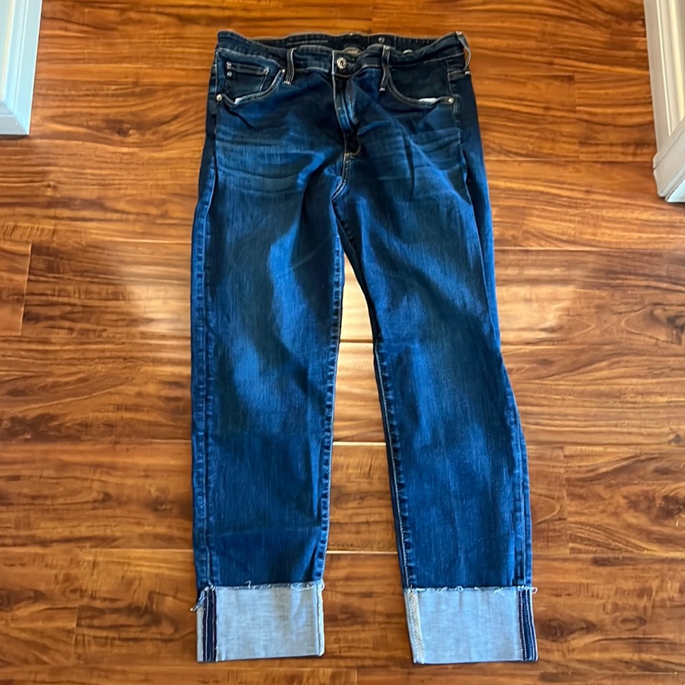 AG Adriano Goldschmied Stevie High-Rise Skinny Ankle Cuff Jeans Size 32